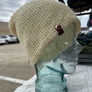 Cream wool Knit Beanie